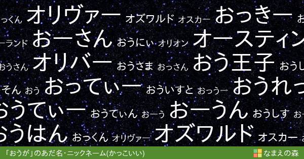 おうが 男性 のかっこいいあだ名 ニックネーム なまえの森
