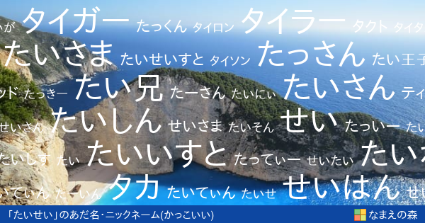 たいせい 男性 のかっこいいあだ名カード なまえの森