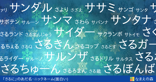 さるに の面白いあだ名 ニックネーム なまえの森