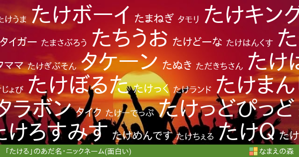 たける 男性 の面白いあだ名 ニックネーム なまえの森