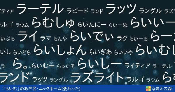 らいむ 女性 の変わったあだ名 ニックネーム なまえの森