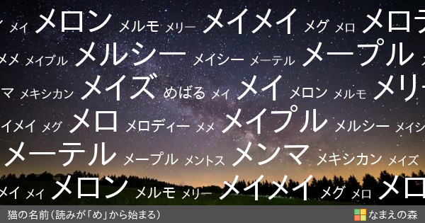 読みが め から始まる猫の名前 女の子 ペット名付け なまえの森