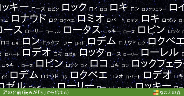 読みが ろ から始まる猫の名前 男の子 ペット名付け なまえの森
