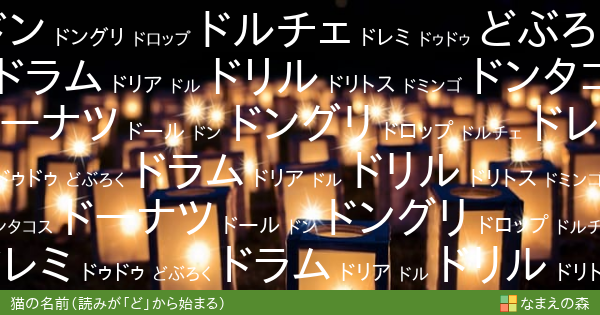 読みが ど から始まる猫の名前 ペット名付け なまえの森