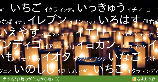 読みが い から始まる犬の名前 男の子 ペット名付け なまえの森