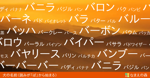 読みが ば から始まる犬の名前 男の子 ペット名付け なまえの森