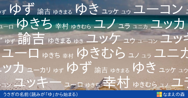 読みが ゆ から始まるうさぎの名前 男の子 ペット名付け なまえの森