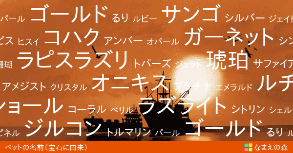 宝石に由来するペットの名前 女の子 ペット名付け なまえの森